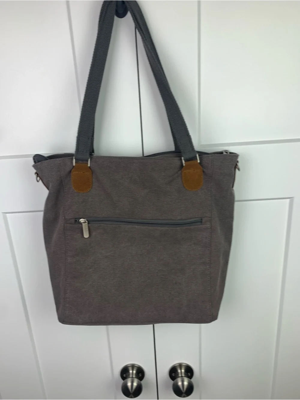 NEW Travelon Anti-Theft Heritage Tote Bag Pewter Gray Work Travel Conference